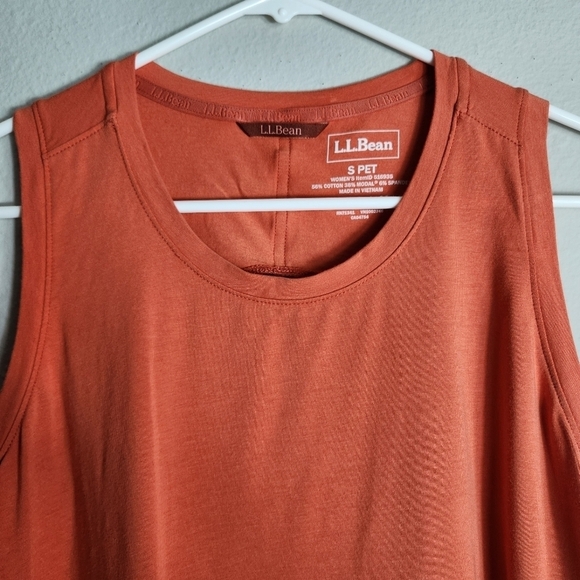 L.L. Bean Womens Petite Beyond Soft Orange Tank Top-Size SP - Picture 2 of 7